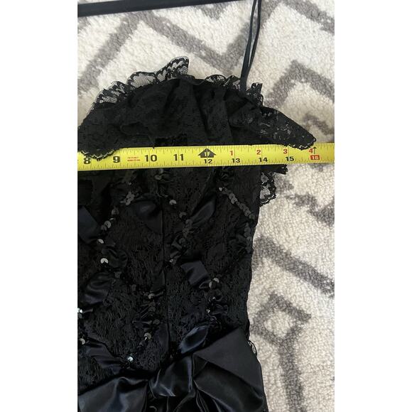 LORALIE Vintage 1980’s Black Satin Lace Strapless Corset Bloomers Pantaloons - Picture 14 of 16